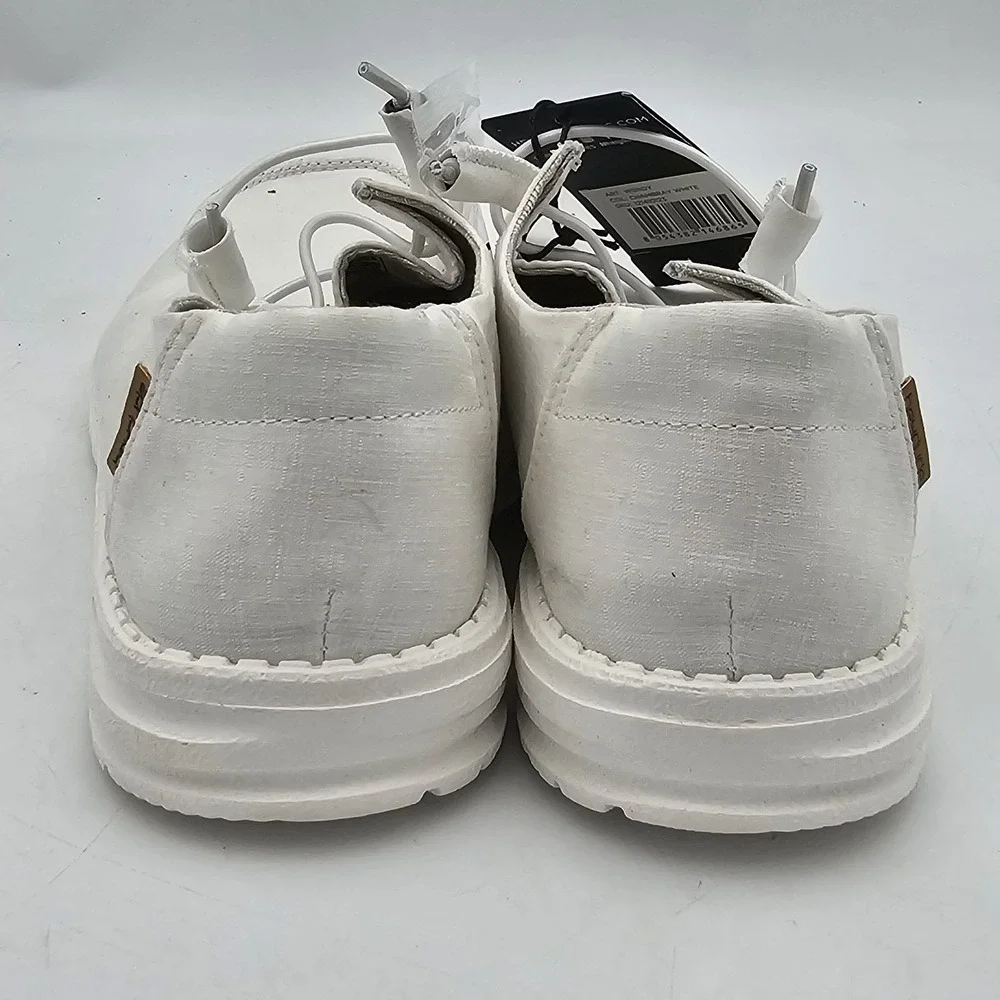 Hey Dude Wendy Chambray White Slip on Shoes Casual Women Size 10